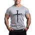 Loose Fitness Sports Outdoor Leisure T Shirt Cross Print Gym T Shirt