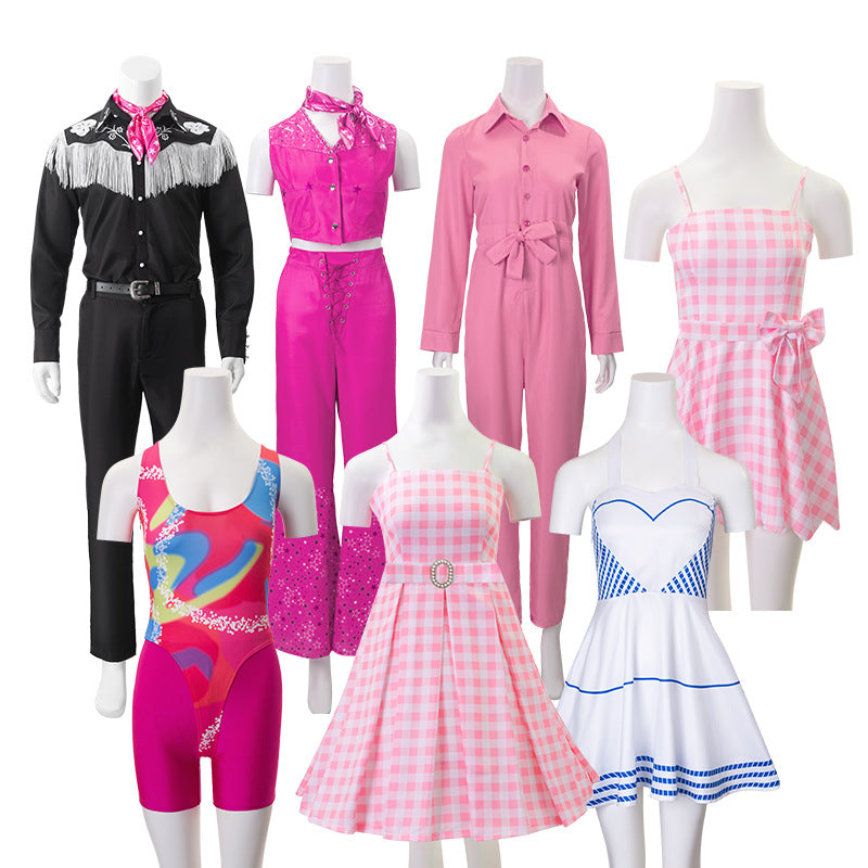 Barbie Cosplay Clothing Kenny Suit Beach Pink Dress Cosplay Halloween Clothes Dress Skirts Suits
