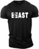 Fitness Sports Large Size Summer T-shirt Beast Printed Gym T Shirt