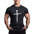 Loose Fitness Sports Outdoor Leisure T Shirt Cross Print Gym T Shirt