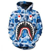 Bape Shark Hoodie 3d Printed Ape Sweatshirt Pullover