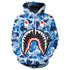 Bape Shark Hoodie 3d Printed Ape Sweatshirt Pullover