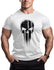 Skull Round Neck Cotton Muscle Workout Body Building  T-shirt Exercise Gym T Shirt