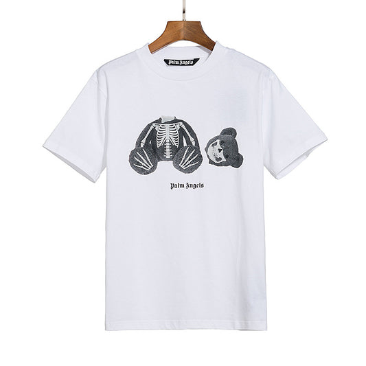 Palm Angel Broken Skull Bear Print T Shirt