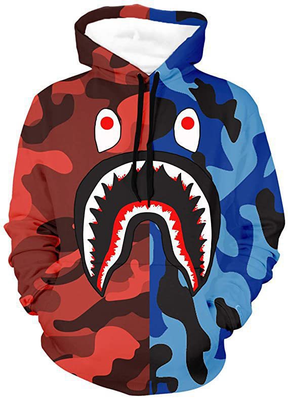 Bape Shark Hoodie Ape 3d Printed Sweatshirt Pullover