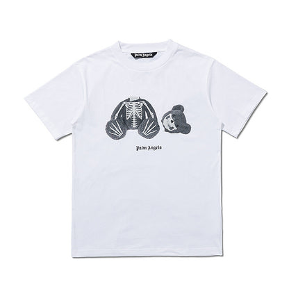 Palm Angel Broken Skull Bear Print T Shirt
