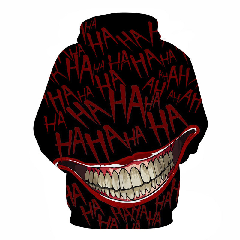 Joker Pullover Hoodie Adult 3dcolor Printing With Cap Men's Women's Pullover