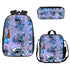 Stitch backpack schoolbag Anime lunch bag 3D Pencil case set