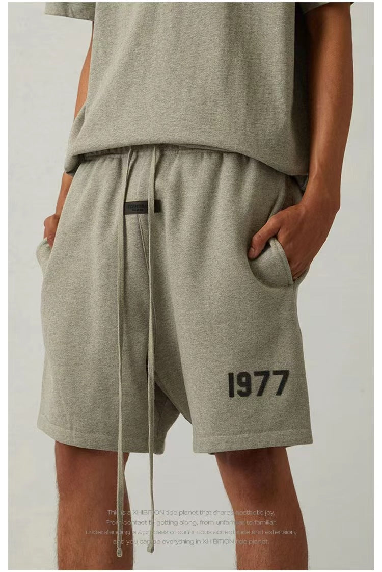 Essentials Shorts Thin Velvet Flock Logo 1977 Printed Short Pants - product image 18