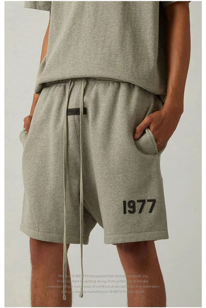 Essentials Shorts Thin Velvet Flock Logo 1977 Printed Short Pants - product image 18