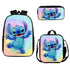 Stitch backpack schoolbag Anime lunch bag 3D Pencil case set