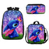 Stitch backpack schoolbag Anime lunch bag 3D Pencil case set