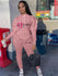 Palm Angel Letter Printing Velvet Tracksuit Set Hoodie Jogger Set