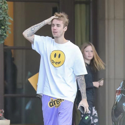 Drew Hussry Summer Biber Same Style Smiley Face T-Shirt - product image 1