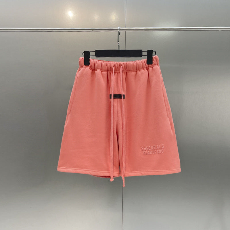 Essentials Season 8  Flocking High Street Casual Shorts Unisex Short Pants
