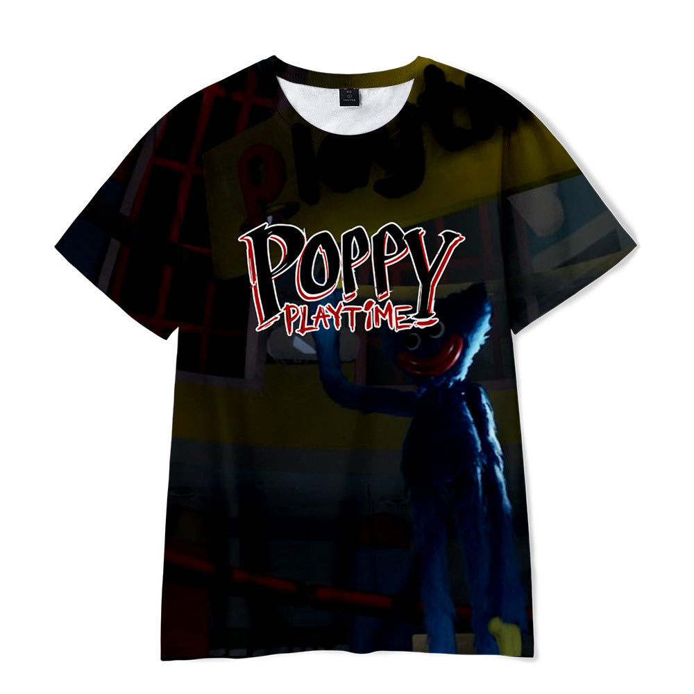 Poppy Playtime Short Sleeve T-shirt Bobby's Game Time Top 3d Digital Printing T Shirt