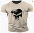 Fitness T-shirt Men's Cotton Round Neck Printed Slim Fit Gym T Shirt