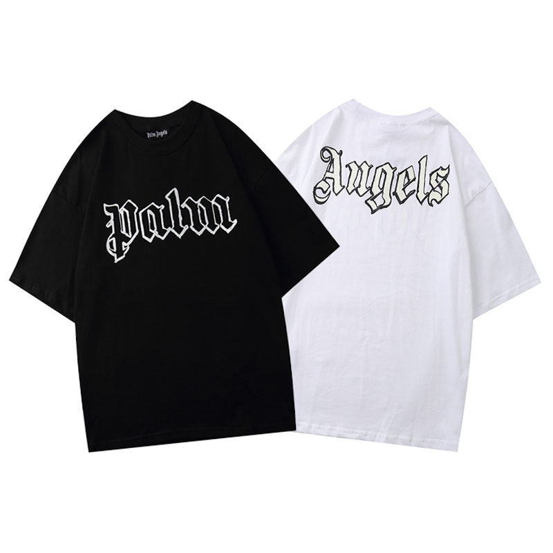 Palm Angels Sulfur Cotton T Shirt Letter Print Casual T-shirt