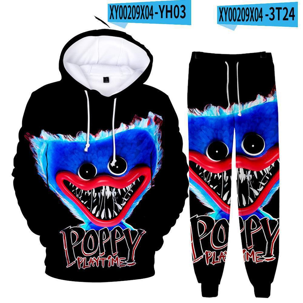 Poppy Playtime Bobbi's Game Time Hoodie Sweater Casual Jogger Pants Two-piece Set