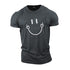 Fitness Sports Fitness Cartoon Smiley Printed Men's Casual T-shirt Gym T Shirt