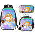 Lankybox Cartoon printed schoolbag lunch bag shoulder bag pencil cases 3pcs set backpack