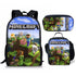 Minecraft schoolbag three-piece set lunch bag pencil case backpack set