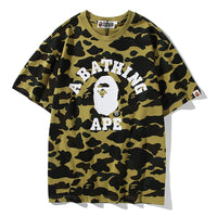 Bape Shark Camouflage Print Hip Hop T-shirt Ape Brand T Shirt