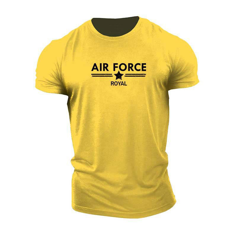 Fitness Printed Letters Large Size Sports Outdoor T-Shirt Gym T-Shirt – Style Black on red background - product image 31