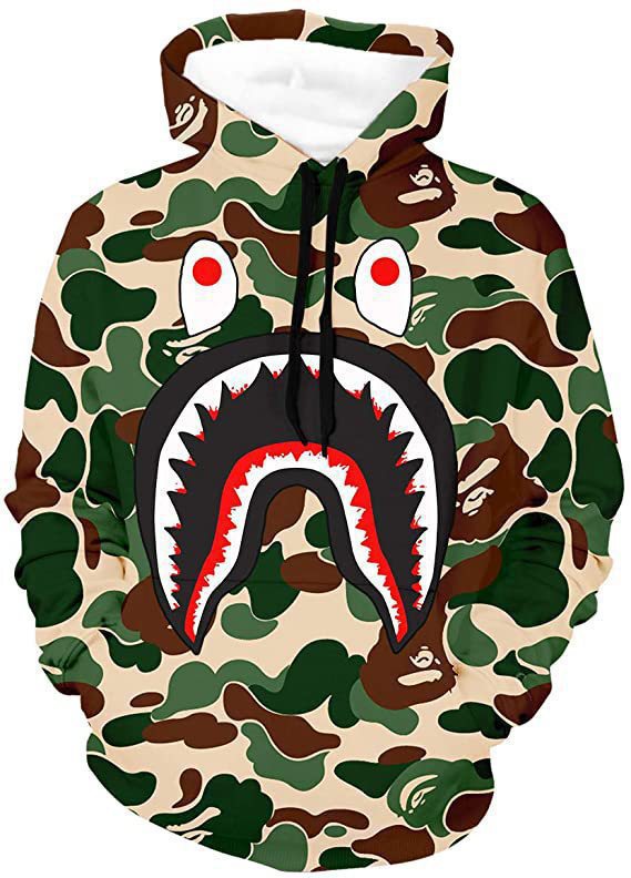 Bape Shark Hoodie Ape 3d Printed Sweatshirt Pullover