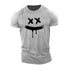 Muscle Workout Loose Leisure Sports Smiley Print Workout Running T-shirt Gym T Shirt