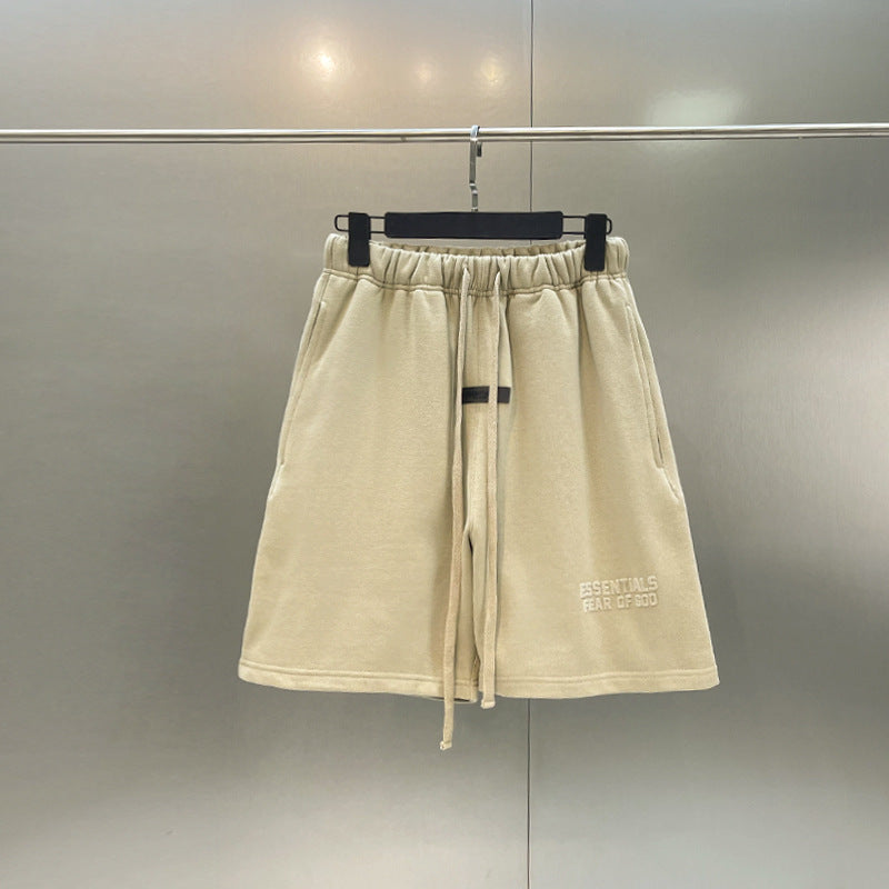 Essentials Season 8  Flocking High Street Casual Shorts Unisex Short Pants