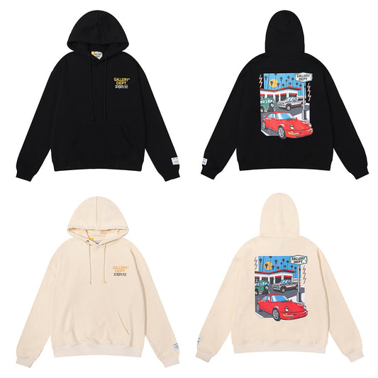 Gallery Dept Car Printing Cotton Terry Hoodie Sweatshirt Pullover