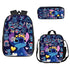 Stitch backpack schoolbag Anime lunch bag 3D Pencil case set