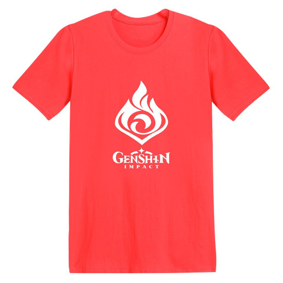 Genshin Impact Cotton Printed T Shirt Unisex T-shirt