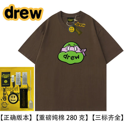 DREW HUSSRY Ninja smiley face loose Justin Biber coupleins Pure cotton half sleevet T-Shirt - product image 25