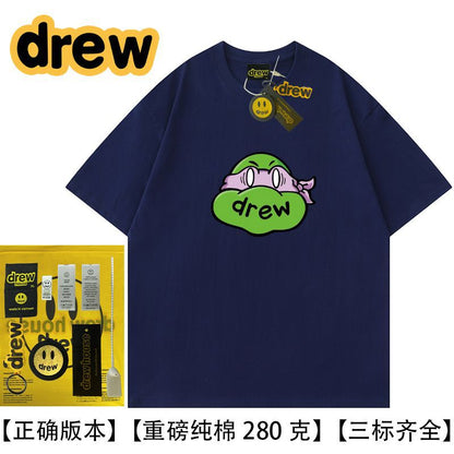 DREW HUSSRY Ninja smiley face loose Justin Biber coupleins Pure cotton half sleevet T-Shirt - product image 20