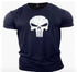 Skull Print Fitness Sports Cotton T-shirt Gym T Shirt