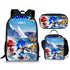 Sonic backpack schoolbag lunch bag pencil case set