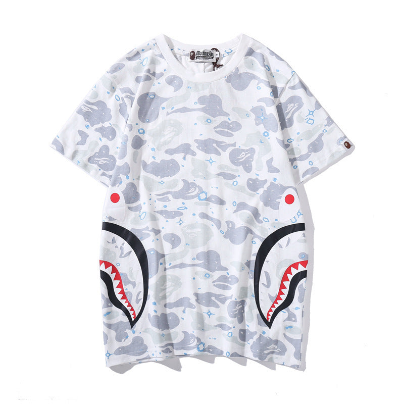 Bape Shark Head 3d Digital Printing T Shirt