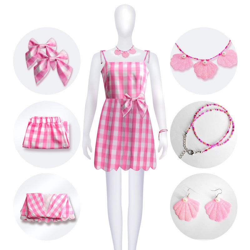 Film Barbie Cosplay Clothing Ken Kenny Barbie Skirt Cosplay Clothing Halloween Performance Clothing