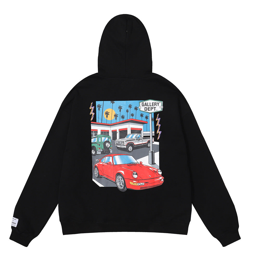 Gallery Dept Car Printing Cotton Terry Hoodie Sweatshirt Pullover