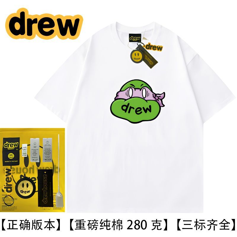 DREW HUSSRY Ninja smiley face loose Justin Biber coupleins Pure cotton half sleevet T-Shirt - product image 2