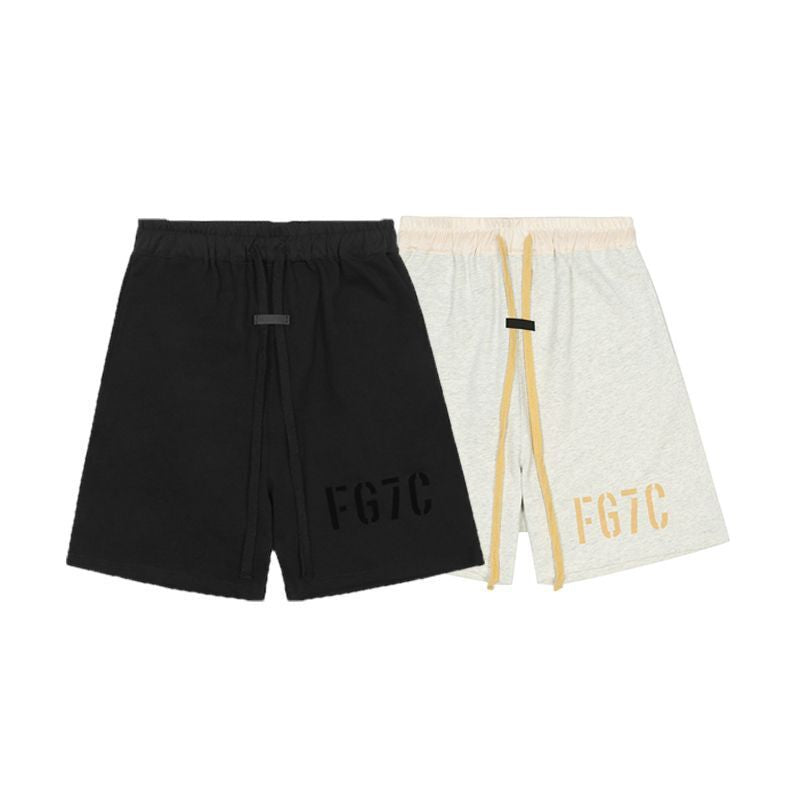 Fear Of God Season 7 Flocking Letters Print Shorts Men's And Women's Casual Drawstring Shorts Pants - product image 1