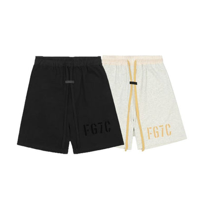 Fear Of God Season 7 Flocking Letters Print Shorts Men's And Women's Casual Drawstring Shorts Pants - product image 1