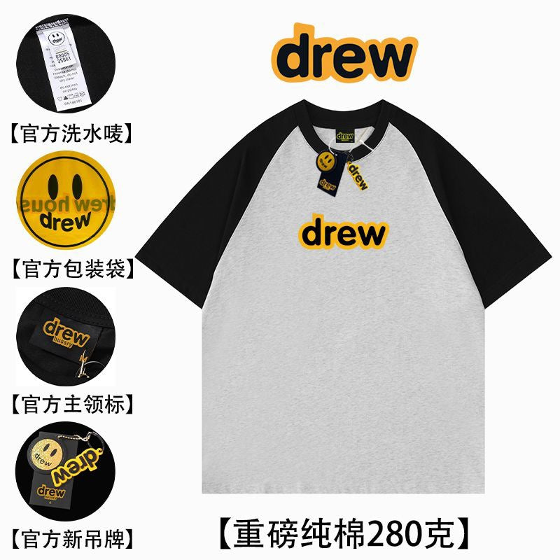 Drew Smiley Face Letter Raglan Cotton T-Shirt - product image 20