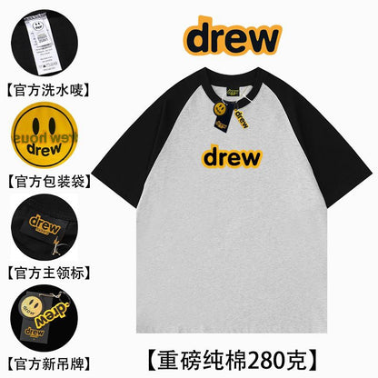 Drew Smiley Face Letter Raglan Cotton T-Shirt - product image 20