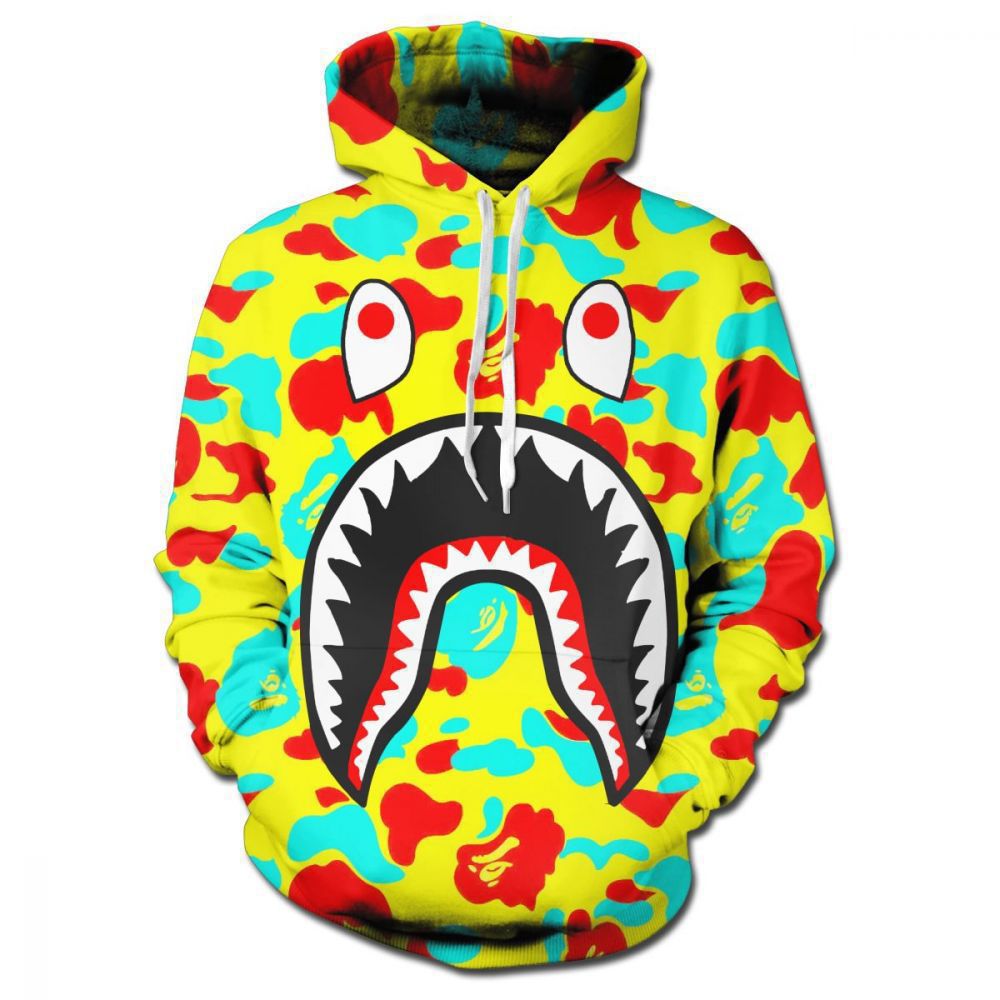 Bape Shark Hoodie Ape 3d Printed Sweatshirt Pullover