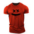 Muscle Workout Loose Leisure Sports Smiley Print Workout Running T-shirt Gym T Shirt