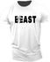 Fitness Sports Large Size Summer T-shirt Beast Printed Gym T Shirt