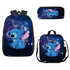 Stitch backpack schoolbag Anime lunch bag 3D Pencil case set